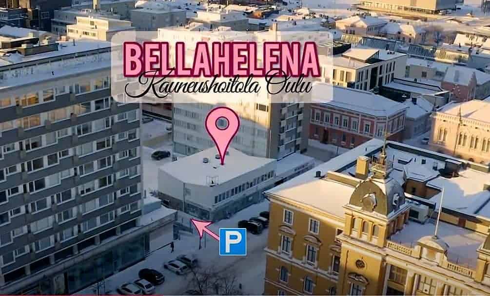 Kauneushoitola BellaHelena Sijainti Oulussa 2020 videokuva ilmasta